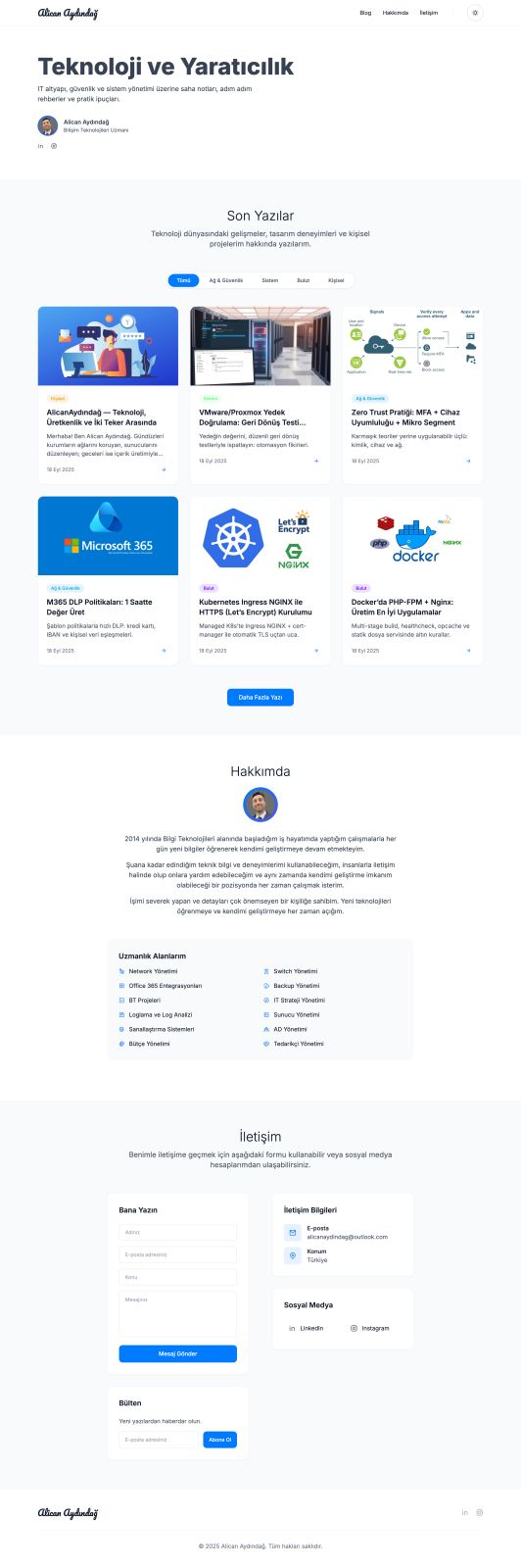 Hazır Kişisel Blog & İçerik Sitesi