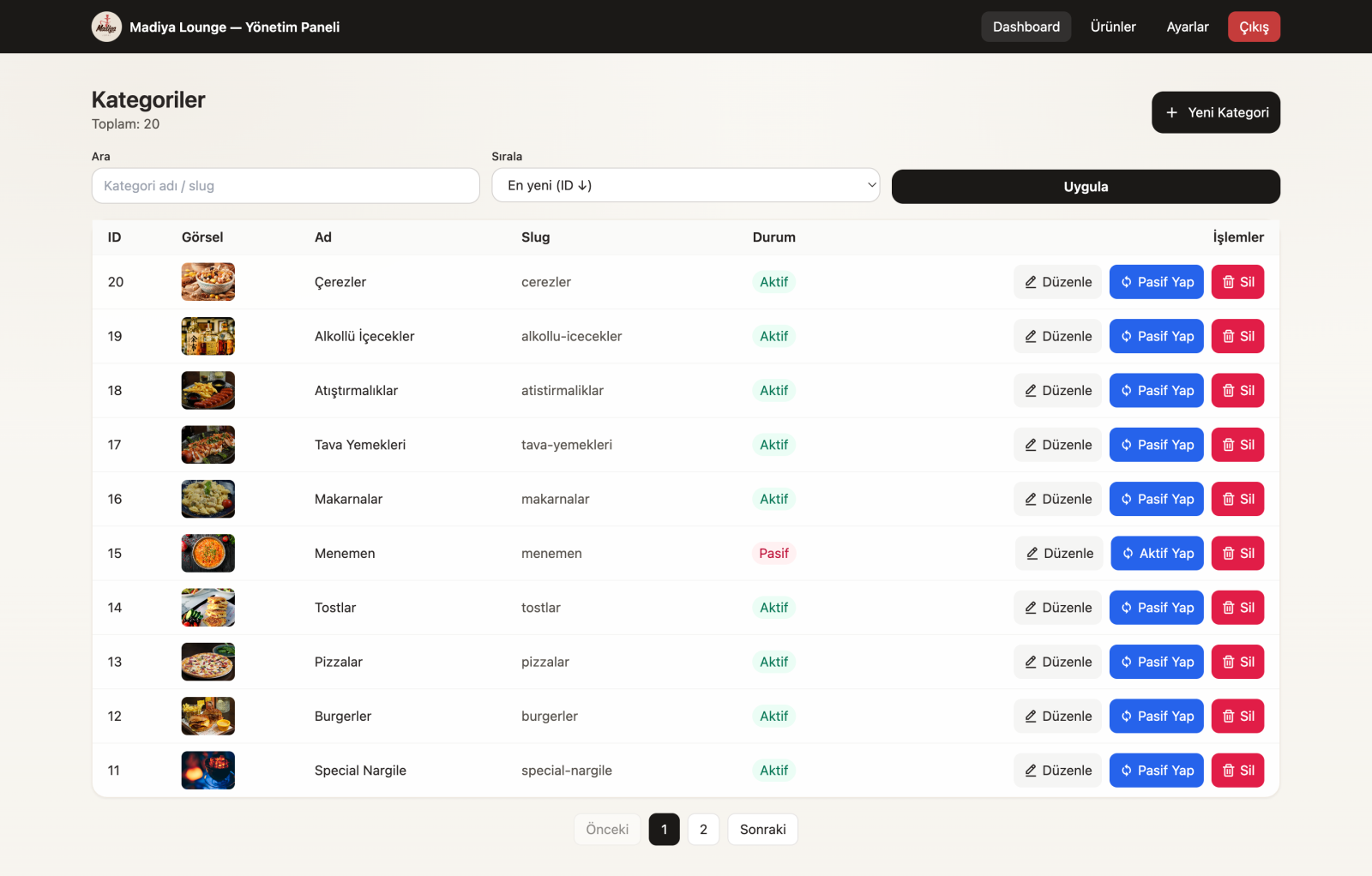 Hazır QR Menü Sistemi